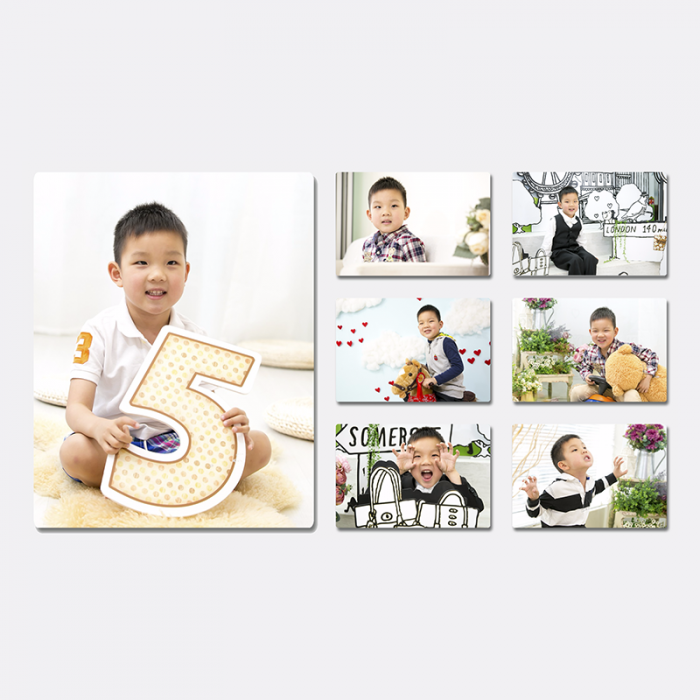 1 pc of 11"x14" + 6 pcs of 6"x4"