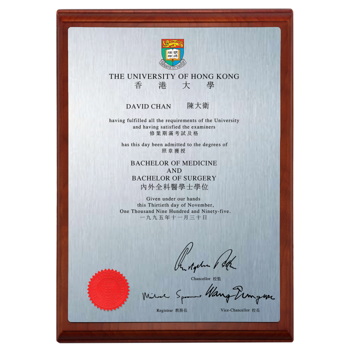 Cherry Hard Wood A3 (11.7"x16.5") Metallic Underlay Metal Certificate
